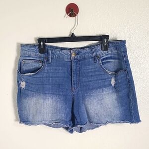 Time & Tru Distressed Bluejean Shorts, Size 18 Short